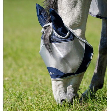 Máscara anti-moscas Horseware Shield Navy blue / plata Azul Máscara anti-moscas Horseware Shield Navy blue / plata Azul