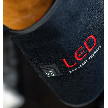 Protector de corvejón de terapia Horseware con luz roja LED Negro / negro Protector de corvejón de terapia Horseware con luz roja LED Negro / negro