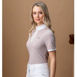 Polo de concurso de manga corta para mujer Horseware AA Mira Ostra Gris