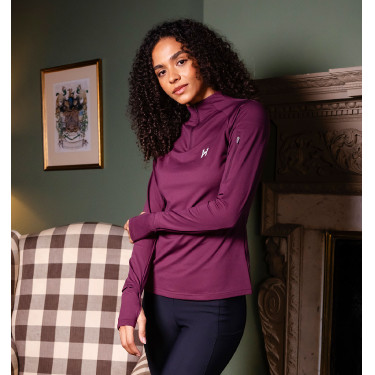 Polo con cremallera 1/4 Horseware invierno Strive mujer Violeta celeste Polo con cremallera 1/4 Horseware invierno Strive mujer Violeta celeste