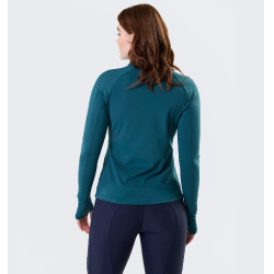 Polo con cremallera 1/4 Horseware invierno Strive mujer Verde dinastía