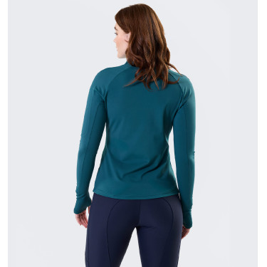 Polo con cremallera 1/4 Horseware invierno Strive mujer Verde dinastía
