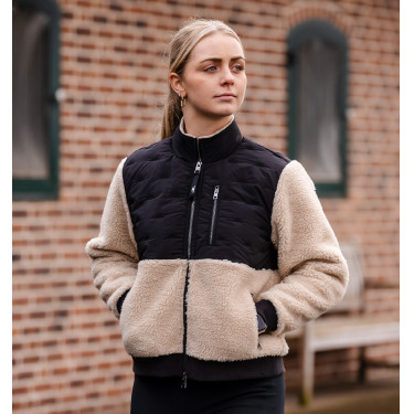 Forro polar Horseware AA Lorenza con cremallera para mujer Color arena / negro Amarillo Forro polar Horseware AA Lorenza con cremallera para mujer Color arena / negro Amarillo