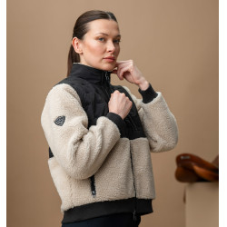Forro polar Horseware AA Lorenza con cremallera para mujer Color arena / negro Amarillo Forro polar Horseware AA Lorenza con cremallera para mujer Color arena / negro Amarillo