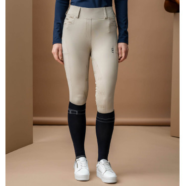 Pantalón híbrido Horseware con asiento de piel AA Fina para mujer Beige