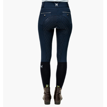 Pantalón Horseware Newmarket de cintura media con culera completa Azúl marino / azúl marino