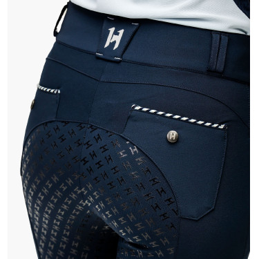 Pantalón Horseware Newmarket de cintura media con culera completa Azúl marino / azúl marino