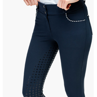 Pantalón Horseware Newmarket de cintura media con culera completa Azúl marino / azúl marino