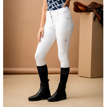 Pantalón Horseware AA Aria con parches en las rodillas y cintura de altura media Blanco