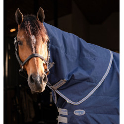 Cubrecuellos de cuadra Horseware Rhino 200g Negro / gris titanio / azul clásico Cubrecuellos de cuadra Horseware Rhino 200g Negro / gris titanio / azul clásico