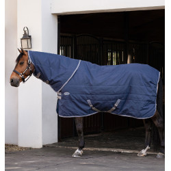 Cubrecuellos de cuadra Horseware Rhino 200g Negro / gris titanio / azul clásico Cubrecuellos de cuadra Horseware Rhino 200g Negro / gris titanio / azul clásico
