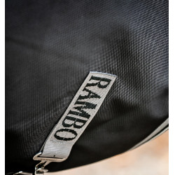 Manta Horseware Rambo 1680D Turnout Plus 100g Negro / tormenta / gris plateado