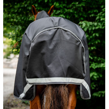 Manta Horseware Rambo 1680D Turnout Plus 100g Negro / tormenta / gris plateado