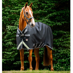 Manta Horseware Rambo 1680D Turnout 450g VL Negro / tormenta / gris plateado
