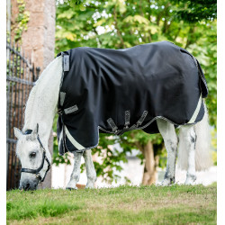 Manta Horseware Rambo 1680D Turnout 250g VL Negro / tormenta / gris plateado