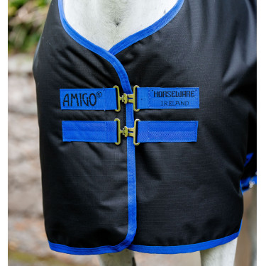 Manta Horseware Amigo Ripstop 900D Plus Poney Turnout 50g Negro / azul clásico
