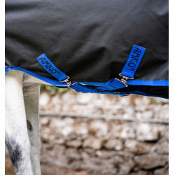 Manta Horseware Amigo Ripstop 900D Plus Poney Turnout 50g Negro / azul clásico