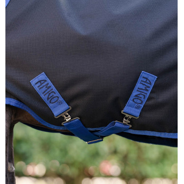 Manta Horseware Amigo Ripstop 900D Plus Petite Turnout 200g Negro / azul clásico