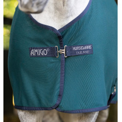 Manta Horseware Amigo Jersey Poney Cooler Verde dinastía / marino / plata