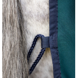 Manta Horseware Amigo Jersey Poney Cooler Verde dinastía / marino / plata