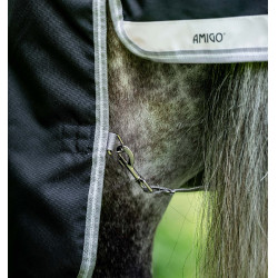Manta Horseware Amigo 1200D XL Turnout 50g Negro / gris titanio / plata