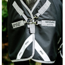 Manta Horseware Amigo 1200D XL Turnout 50g Negro / gris titanio / plata