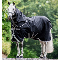Manta Horseware Amigo 1200D Turnout Plus 50g Negro / gris titanio / plata