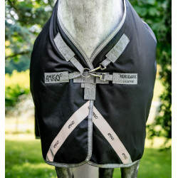 Manta Horseware Amigo 1200D Turnout Plus 50g Negro / gris titanio / plata