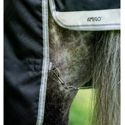 Manta Horseware Amigo 1200D Turnout Plus 50g Negro / gris titanio / plata