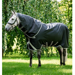 Manta Horseware Amigo 1200D Turnout Plus 50g Negro / gris titanio / plata