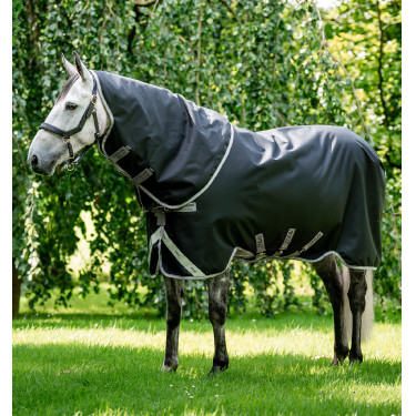 Manta Horseware Amigo 1200D Turnout Plus 50g Negro / gris titanio / plata