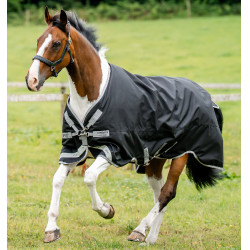Manta Horseware Amigo 1200D Turnout 100g Negro / gris titanio / plata