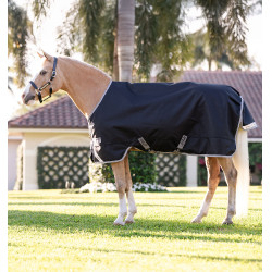 Manta Horseware Amigo 1200D Poney Turnout 50g Negro / gris titanio / plata