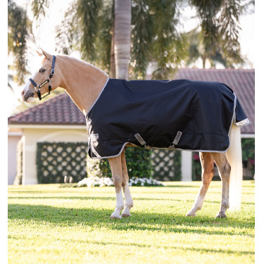 Manta Horseware Amigo 1200D Poney Turnout 50g Negro / gris titanio / plata