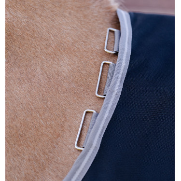 Manta Horseware Amigo 1200D Poney Turnout 50g Negro / gris titanio / plata