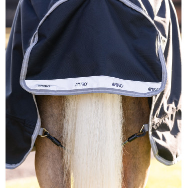 Manta Horseware Amigo 1200D Poney Turnout 50g Negro / gris titanio / plata