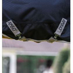 Manta Horseware Amigo 1200D Poney Turnout 50g Negro / gris titanio / plata