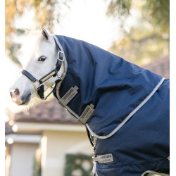Manta Horseware Amigo 1200D Plus Poney Turnout 50g Marino / gris titanio / plata Azul marino