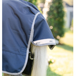 Manta Horseware Amigo 1200D Plus Poney Turnout 50g Marino / gris titanio / plata Azul marino