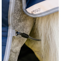 Manta Horseware Amigo 1200D Plus Poney Turnout 50g Marino / gris titanio / plata Azul marino
