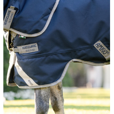 Manta Horseware Amigo 1200D Plus Poney Turnout 250g Marino / gris titanio / plata Azul marino