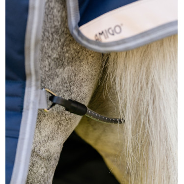 Manta Horseware Amigo 1200D Plus Poney Turnout 0g Marino / gris titanio / plata Azul marino