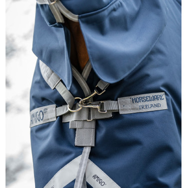 Manta Horseware Amigo 1200D Integrated Turnout 50g Marino / gris titanio / plata Azul marino