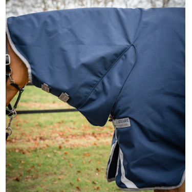 Manta Horseware Amigo 1200D Integrated Turnout 50g Marino / gris titanio / plata Azul marino