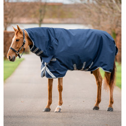 Manta Horseware Amigo 1200D Integrated Turnout 150g Marino / gris titanio / plata Azul marino