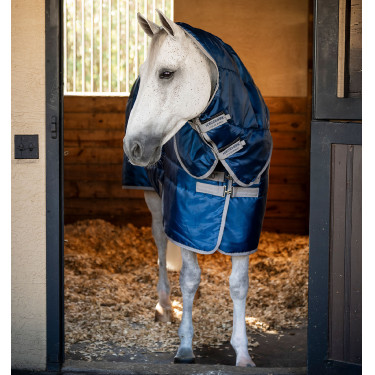 Manta de cuadra Horseware Amigo Ripstop Insulator Plus 200g Marino / gris titanio Azul marino