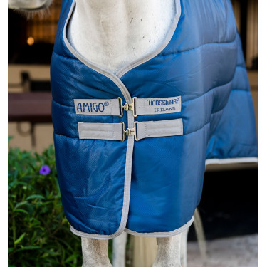 Manta de cuadra Horseware Amigo Ripstop Insulator 50g Marino / gris titanio Azul marino