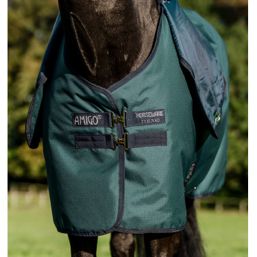Manta Amigo Ripstop Horseware 900D Plus Turnout 200g Verde dinastía / marino / plata