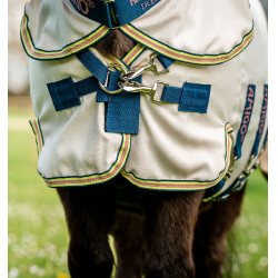Cobertura Horseware con cuello irrompible Amigo para mini Tiza / marino / rosa Blanco