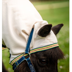 Cobertura Horseware con cuello irrompible Amigo para mini Tiza / marino / rosa Blanco